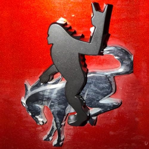 Add-A-Saquatch to Your Bronco,3D Tailgate Emblem Overlay for SUV - Universal Fit 3"x4" Raised Design, Black Automotive Decor with Tape (Riding Horse Set - B, Black) view 2