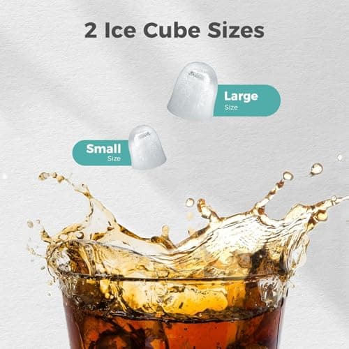 Portable Countertop Ice Maker Machine with Handle, 8 Bullet-Shaped Ice Cubes Ready in 6 Mins, 26Lbs/24H, Self-Cleaning Function with Ice Scoop and Basket for Home/Kitchen/Party (Grey) view 4