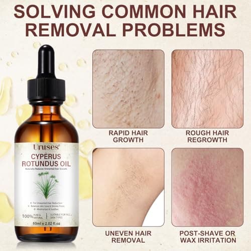 3Pack Cyperus Rotundus Oil, Natural Cyperus Rotundus Oil for Hair Removal, Reduces Unwanted Hair Growth, Moisturizes & Soothes The Skin, Suitable for All Skin Types view 5