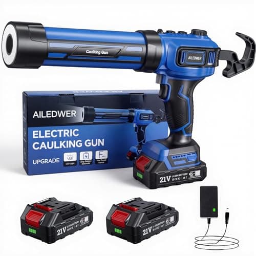 Cordless Caulking Gun, Battery Powered Caulk Gun, Electric Caulking Gun w/2 x 2.0Ah Batteries,LED Light, Auto Retract for Filling, Sealing — image 1