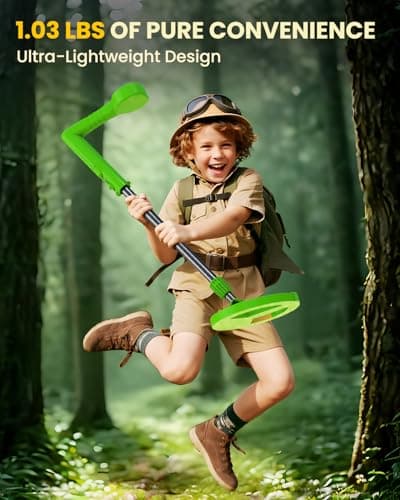 Metal Detector for Kids, Intuitive Color LCD Display, 6.7” Glowing LED Coil, Kid-Safe Lightweight with Adjustable Handle & 4” Precision Deepth, Perfect Educational Gift for Kids Ages 3-12 view 6