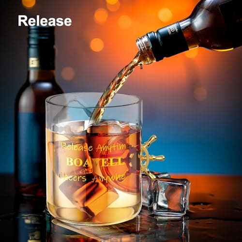 BOAVELL Wine Glasses, Whiskey Glasses, Beer Glasses, 11 Oz Drinking Glasses With Fingertip flywheel, Men and Women Cheers at Home Bar, Parties, Birthdays, Picnic, Daily Use view 2