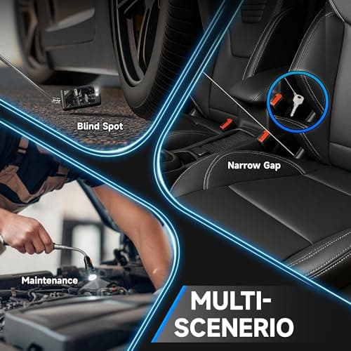 5Pcs Telescoping Magnetic Pick Up Tool Set, Gifts for Men, Dad, Women, Birthday Gifts Box with 1lb &15lb Pick-up Rod, 360° Square & Circle Swivel Adjustable Inspection Mirror and LED Flashlight view 6