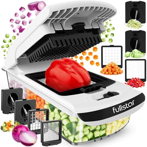 Fullstar The Original Pro Chopper - Vegetable Chopper and Spiralizer, Food Chopper with Container, Fruit Slicer, Kitchen Gadgets & Gifts, Home Essentials (4 in 1, White) view 1