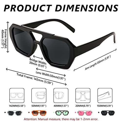 FEISEDY Vintage Square 70s Flat Pilot Sunglasses Women Men Fashion Sunnies B4108 view 7