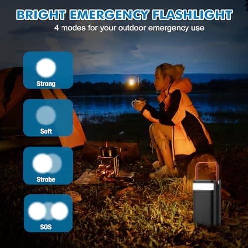Portable Power Station, 27,000mAh Outdoor Generator with Built in Cable, Portable Power Bank Backup Battery for Phone Charge, Travel, Home use, Camping, RV Trip view 5