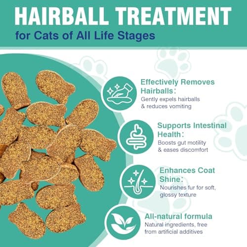 CPFK Cat Hairball Remedy Treats, 150 Soft Chews Cat Hair Ball Treatment Furball Control Relief Helps Eliminate and Prevent Hairballs for Indoor Cats Supports Skin and Coat Digestion Chicken Flavor view 2
