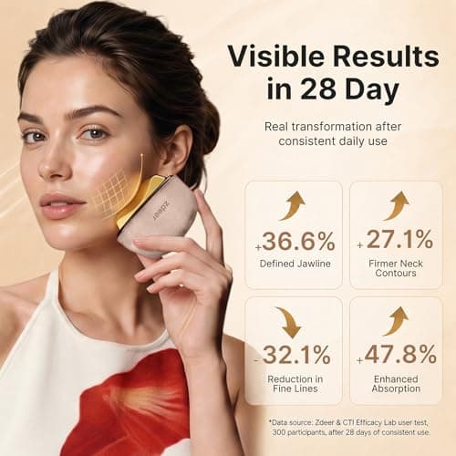 ZDEER GS5 Electric Heated Gua Sha Tool, Red Light Face Massager, Pink view 5