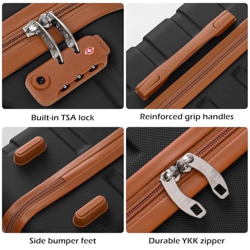Coolife Luggage 3 Piece Set Suitcase Spinner Hardshell Lightweight TSA Lock view 4