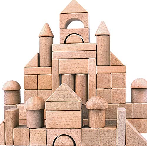 Migargle Wooden Building Blocks Set for Kids - Stacker Stacking Game Construction Toys Set Preschool Colorful Learning Educational Toys - Geometry Wooden Blocks for 3+ Year Old Boys & Girls — image 1