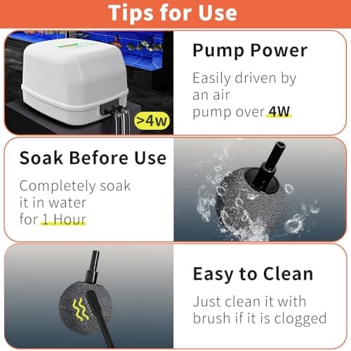 4 Pack Air Stones for Ponds, Long Lasting Aerator Oxygen Diffuser, 1.5 Inch Air Bubble Stone Aerator Bubble Diffuser, Aquarium Air Pump Accessories Airstone for Fish Tanks, Pond and Hydroponics view 6