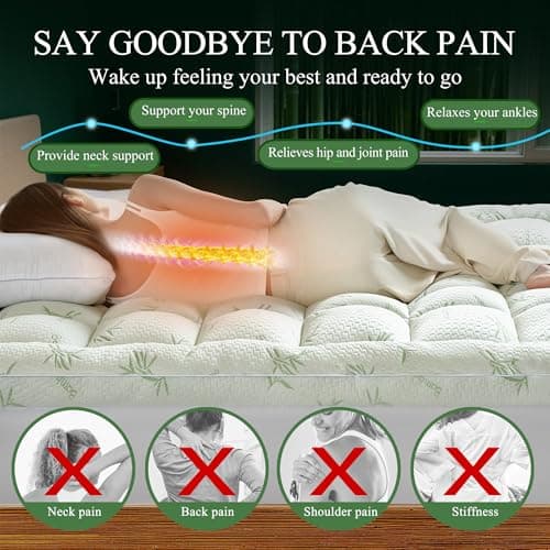 LUNESTRY 4 Inch Cooling Memory Foam Mattress Topper Queen, Back Pain Relief | 4 Inch, Cloud-Like Comfort, 20" Deep Pocket, Rayon Derived from Bamboo, Pillow Top Mattress Pad, Perfect for Hot Sleepers view 4
