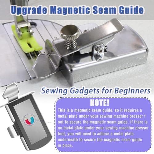 Magnetic Seam Guide for Sewing Machine Universal Sewing Supplies Parts | Multifunctional Hem Guide with Adjustable Clip, Sewing Quilting Accessories for Presser Foot Sewing Quilting Machine view 2