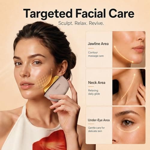 ZDEER GS5 Electric Heated Gua Sha Tool, Red Light Face Massager, Pink view 2