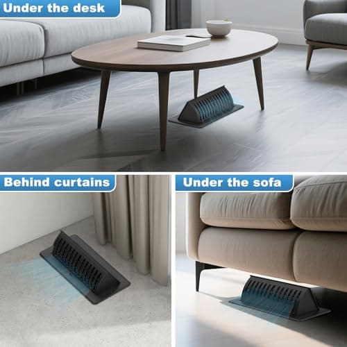 4x10 Floor Register with Vent Deflector, Adjustable Floor Vent Covers, Air Vent Deflector Includes Mounting Screws for Wall & Ceiling for Easy Install, 2 In 1 Vent Covers for Home Floor, Black, 2 Pack view 3