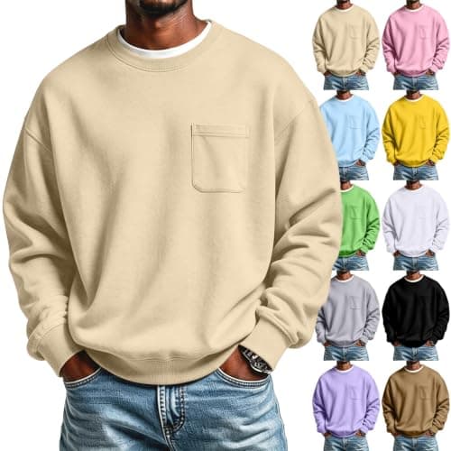 Crew Neck Sweatshirt Men Fleece view 6