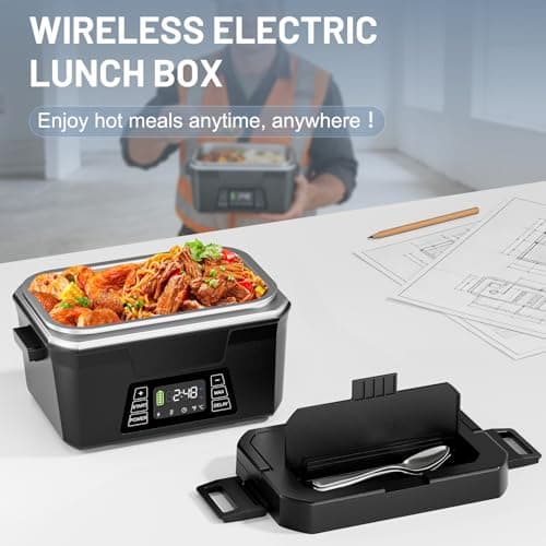Carsolt Cordless Electric Lunch Box for Adults, 1.2L Rechargeable Heated Lunch Box for Men with APP Control, Portable Self-Heating Food Warmer with Scheduled Automatic Heating, Max 248°F view 7