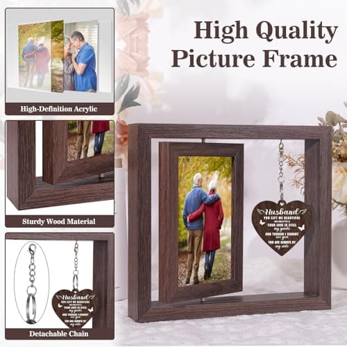 Boiveco Memorial Gifts for Loss of Husband, Sympathy Gift for Loss of Husband Memorial Picture Frame, In Memory of Husband Grief Remembrance Bereavement Gifts for Loss of Husband, Display Two 4x6 Photos view 5