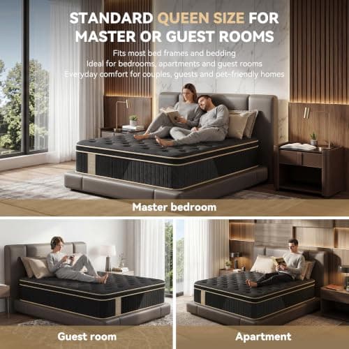 Mattress Queen Size, 12 Inch Queen Hybrid Mattress in a Box | Memory Foam with Individual Pocket Springs, Motion Isolation, Pressure Relief, Strong Edge Support & Breathable Comfort view 5