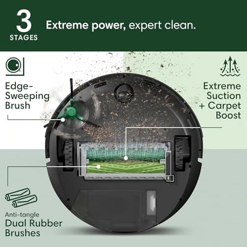 iRobot Roomba Max 705 Robot Vacuum with AutoEmpty Dock, Powerful Suction, Dual Rubber Anti-Tangle Brushes, LiDAR Navigation, Obstacle & Anti-Fall Detection, for Carpet and Hard Floors view 4