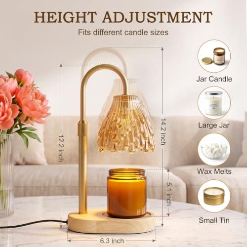 Dimmable Candle Warmer Lamp with Timer,Candle Lamp for Jar Candles view 2