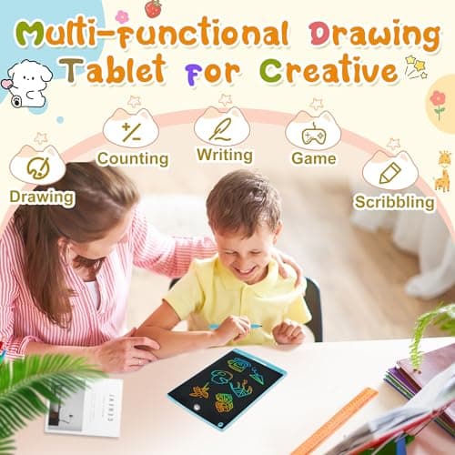 2 Pack LCD Writing Tablet, Electronic Drawing Writing Board, Erasable Drawing Doodle Board, Doodle Pad Toys for Kids Adults Learning & Education, 8.5IN(Blue+Pink) view 4
