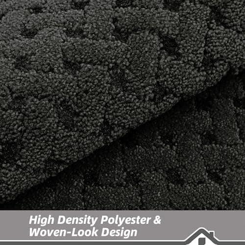 BEQHAUSE Dirt Trapper Door Mat Non-Slip Entryway Rugs Stain Resistant Absorbent Dog Doormats Woven-Look Washable Welcome Floor Doormat For Front Back Door, Dirty Wet Shoes & Paws, 32" x 48", Dark Grey view 5