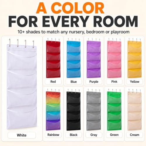 Honeyera The Original Stuffed Animal Storage (Patented) - Over Door Organizer for Stuffies, Baby Ideas Holder, Toy Plush Hammock Hanging Net Big Girls Toddler Large Bag Animals Stuffy Behind view 4