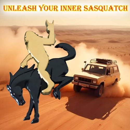 Add-A-Squatch Emblem for Bronco,3"x4" Tailgate Overlay - Design 3D Raised SUV Accessory (Rock Out, Bronze) view 5