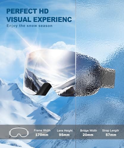 2Pack Ski Goggles for Men Women Snow Goggles Anti fog Snowboard Goggles with 100% UV Protection view 3