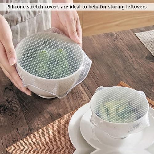 Silicone Bowl Lids with 3 Different Size, Reusable Suction Seal Covers for Food Storage in Fridge, Splatter Guard & Microwave Cover, Silicone Stretch Lids for Bowls, Cups Food Covers Kitchen Gadgets view 2