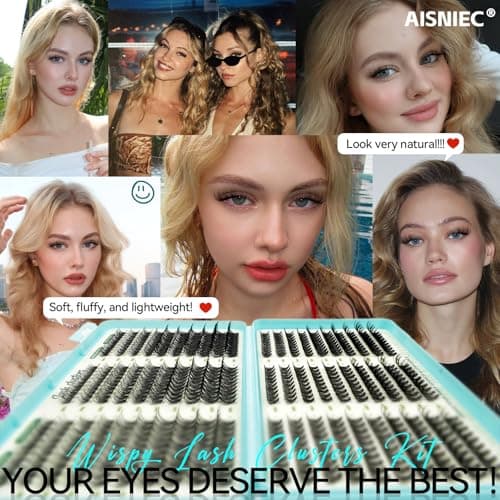 600 Pcs Wispy Lash Clusters Kit, D Curl Lashes Clusters Natural Look 9-16mm Individual Super Thin Band DIY Cluster Eyelash Extensions Kit with Bond Seal Tweezers Brush (30D 40D 50D Mix) view 6