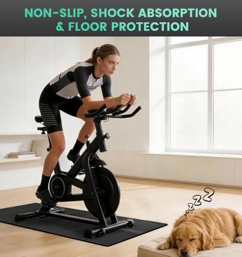Walking Pad Mat for Carpet, 1/4" Thick Foldable Treadmill Mat for Hardwood Floors, 55"x23.6" High Density Under Walking Pad for Bike, Elliptical, Indoor Use, Floor Protection, Noise Shock Absorption view 3