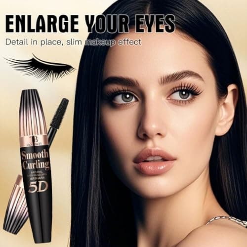 5D Fiber Mascara for Lengthening & Volumizing, Waterproof Smudge-Proof Mascara Buildable for Dramatic False Lash Effect, Clump-Free & Flake-Free view 2