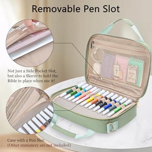 Bible Bag Cover Case for Women Study Supplies Kit Church Book Holder view 4