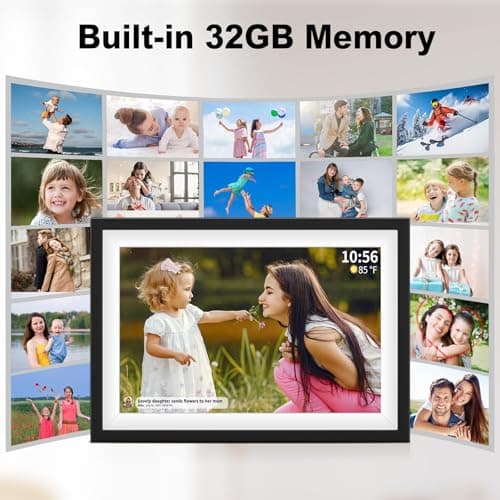 10.1 Inch Digital Picture Frame WiFi, Frameo Digital Picture Frame, Smart Cloud Electronic Picture Frame with 32GB Storage, Easy Setup to Share Photos/Videos via Frameo App view 4
