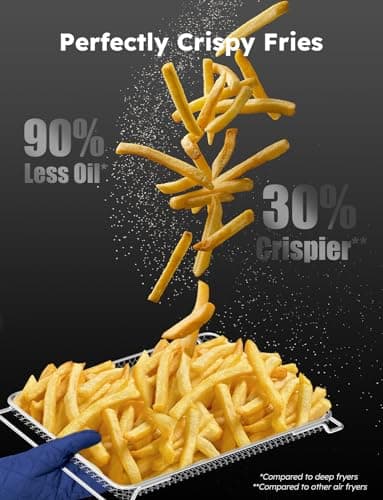 Nuwave Bravo Pro Smart Toaster Oven Countertop, True Air Fryer Combo w/Improved 100% Convection, 35% Crispier, 112 Presets, Customizable Pizza Zones, Integrated Probe, PFAS Free, 30QT, Stainless Steel view 6