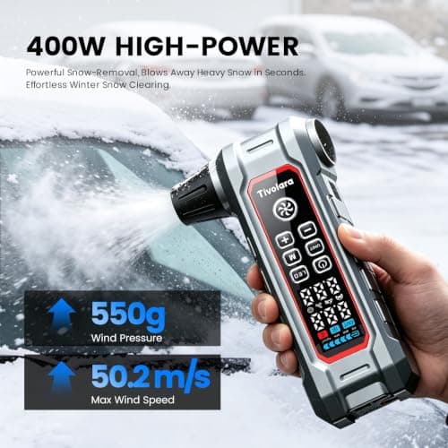 12000mAh Car Jump Starter 1800A with Air Compressor & Vacuum Cleaner | LED Light, Portable Battery Booster, Gas/Diesel Compatible, 1800A Peak Current, 12000mAh Capacity view 2