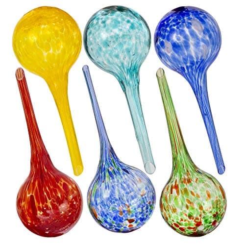 Besti Large Self Watering Globes for Plants (6-Pack) Waters Greenery Up to 2 Weeks Hands Free | Durable, Multicolored Glass Craftsmanship | Indoor and Outdoor Use - Measures 12” x 3.5” view 3