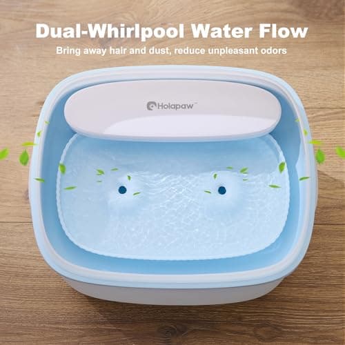 HOLAPAW Dog Water Fountain for Large Dogs, 2.1Gal/8L Dog Water Bowl Dispenser, No Spill Automatic Pet Water Fountain for Dogs Cats Multiple Pets with Ultra Quiet Pump, 3 Filter Replacement, Blue view 2