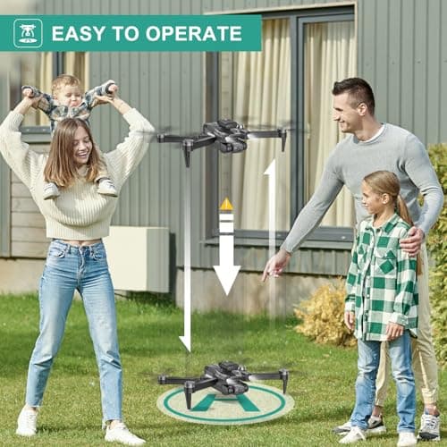 4K Drones with Camera for Kids, Drones for Adults withEmergency Stop, Headless Mode, 360° Flips, CarryingCase & 2 Batteries,Wireless RC Toys for Boys Girls(Charcoal black) view 5