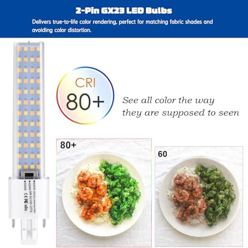 Amazing power GX23 LED Bulb 3 Color Temperature 3000K/4200K/6000K, 6W GX23-2 2 Pin LED, Replacement for 13-18W CFL, Home Office Commercial Lighting (2 Pack) view 6