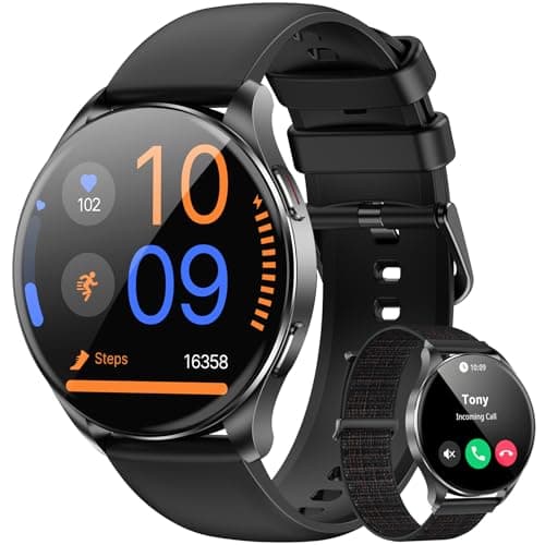 Blackview Smart Watch for Women Men (Make/Answer Calls),1.43''AMOLED Touchscreen Fitness Tracker with 100+ Sports Modes, Heart Rate/SpO2/Sleep Monitor/2 Straps, Smartwatch for iPhone & Android — image 1