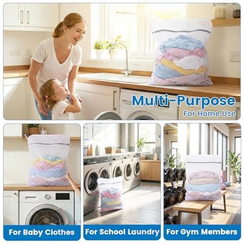 Dntorx 2 Pack XX-Large Mesh Laundry Bags for Delicates, 24 x 32 Inches Reusable Laundry Bag Durable Wash Bags for Washing Machine for College, Family, Travel, Storage view 4
