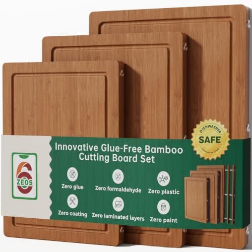 3Pcs Formaldehyde Free, Glue Free, Bamboo Cutting Board Set for Kitchen — image 1
