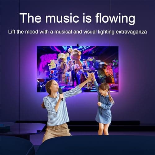 MIHEAL TV LED Backlight with AR Sensor,9.84FT RGB Strip Lights for 43-55 inch PC, TV & Monitor, Smart TV Lights Behind That Sync with Screen, Compatible with App Music Sync, for Gaming Room view 4