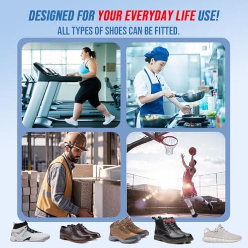 AOBEKOS Heavy Duty Plantar Fasciitis Insoles Men Women, 240lbs Ultimate Comfort High Arch Support Shoe Inserts, Work Boot Orthotic Insoles for Plantar Fasciitis, Flat Feet, Pronation and Heel Pain view 6