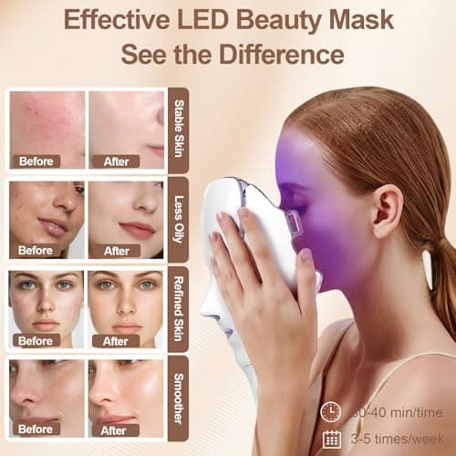 SAMIGENERY 7-Color LED Facial Mask, Red Light Therapy for Face and Neck, At-Home Beauty Device view 6