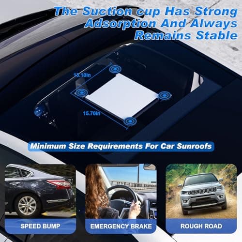 CubCore Starlink Mini Suction Cup Mount for Car Heavy Duty Holder Vibration-Proof Design for Road Trips Compatible for Travel Internet Connectivity for Sunroof/Front/Rear Window/Roof view 2