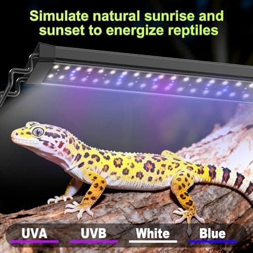 Hygger Zoo 16W LED UVB Light for Reptiles Terrarium Light Extendable Reptile Tank Light with Controller ＆Dimming and 5 UVI Modes Full Spectrum Brilliant White Blue Red Lights for Bearded Dragon, Gecko view 6